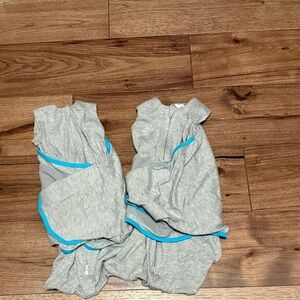 Halo Gray Sleep Sacks with Blue Trim